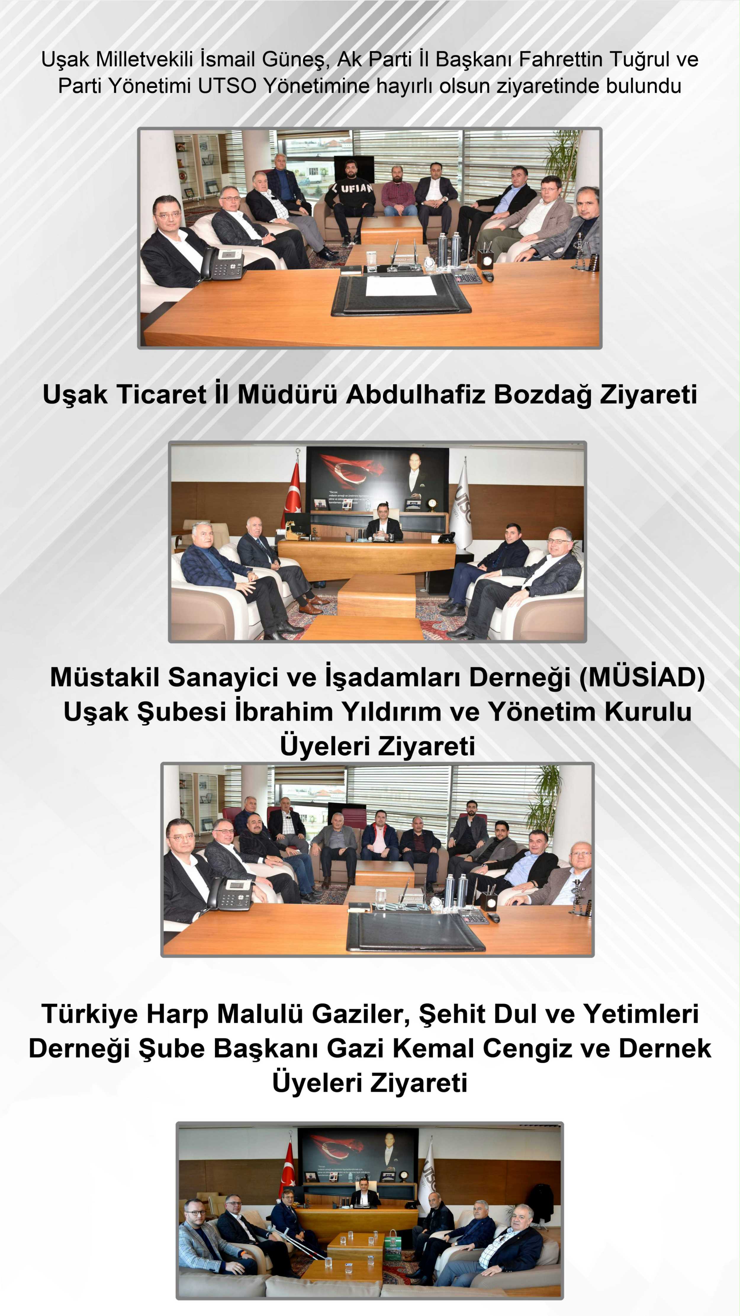 UTSO YÖNETİMİNE HAYIRLI OLSUN ZİYARETLERİ - Uşak Ticaret ve Sanayi Odası
